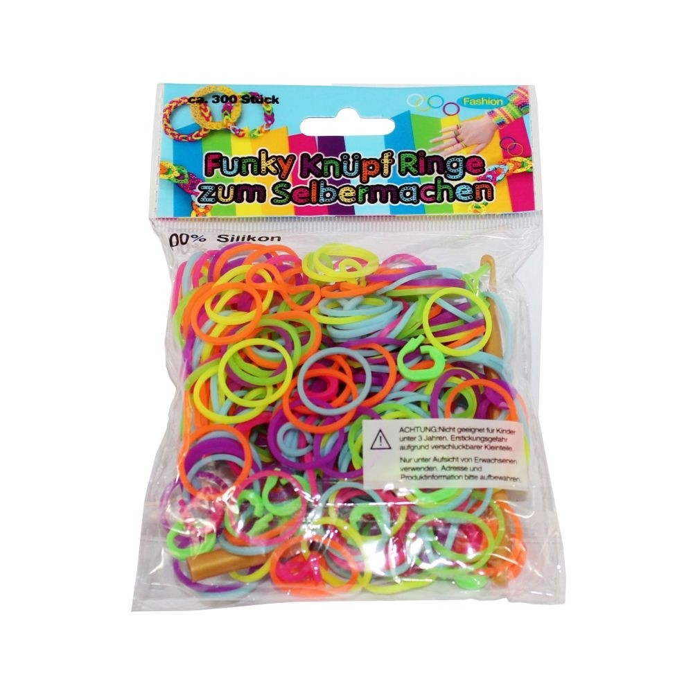 Fun Trading Funky Silicone Bracelet Maker Kit, 300 pcs - colorful