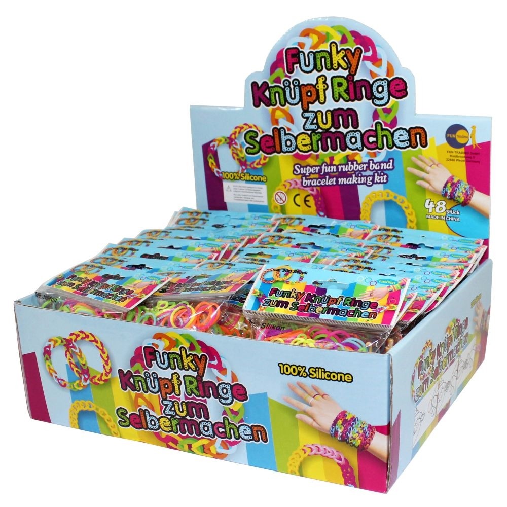 Fun Trading Funky Silicone Bracelet Maker Kit, 300 pcs - colorful