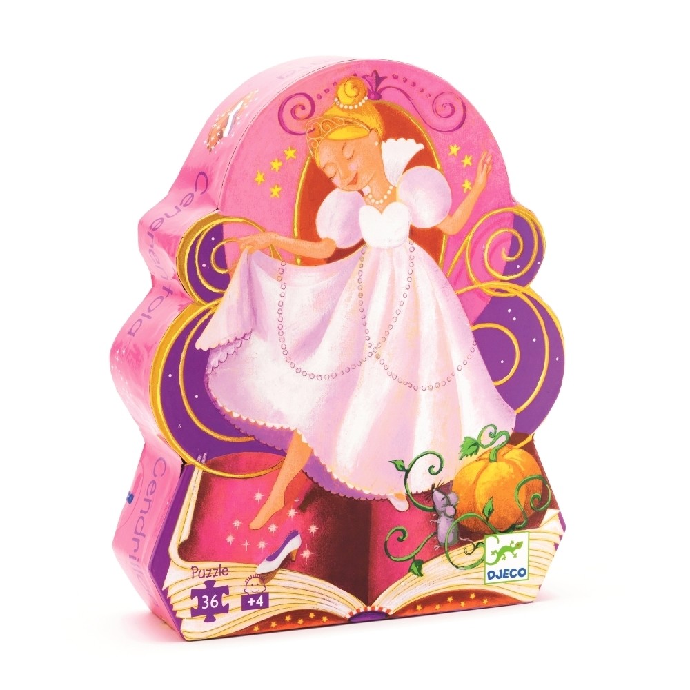 Djeco Cinderella - Hamupipőke formadobozos puzzle, 36 db-os