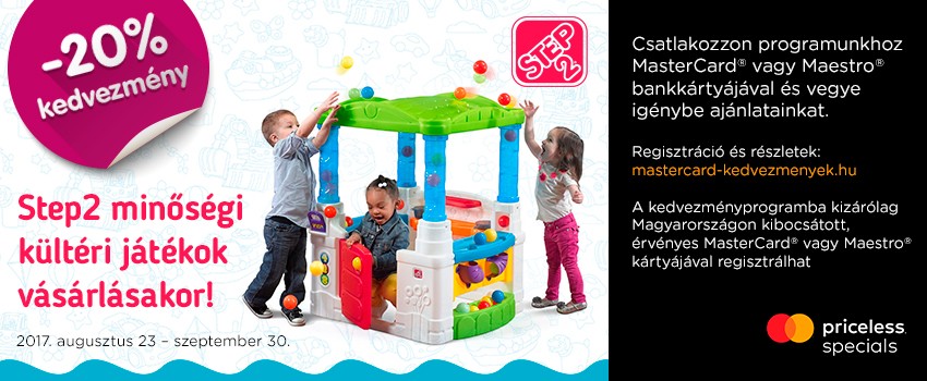 MasterCard® kedvezmények! -20% Step2 minőségi kerti játékokra!