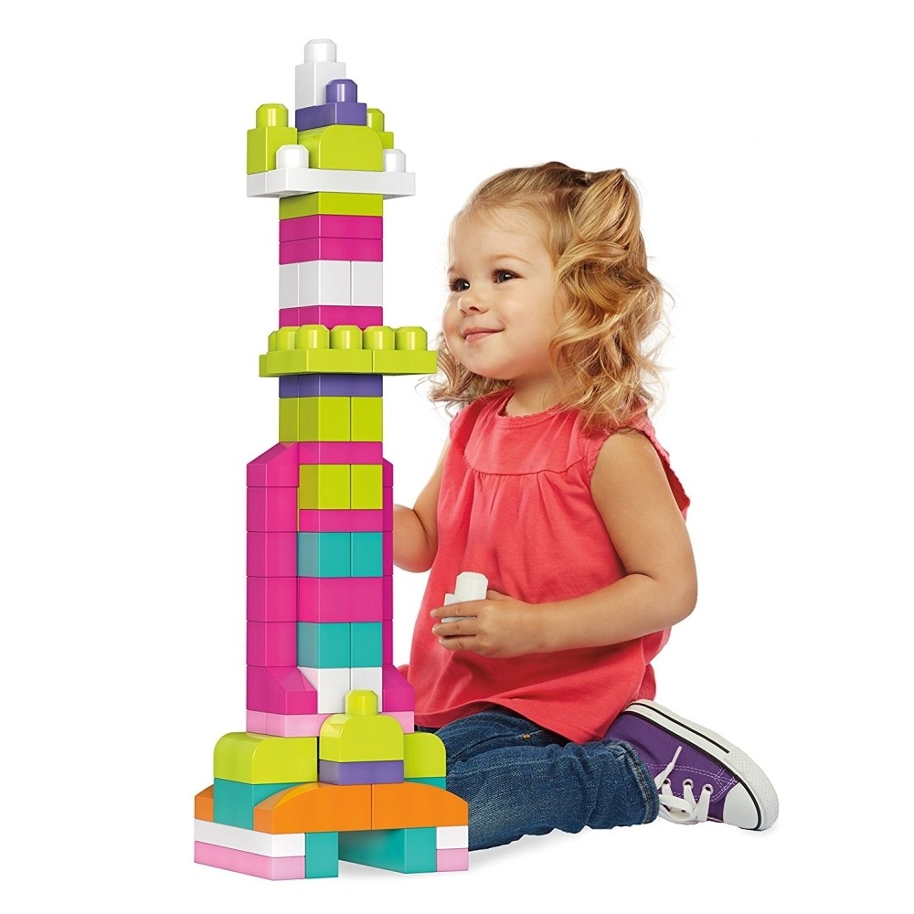 Mega Bloks Nagy építőcsomag, 60 db-os - pink