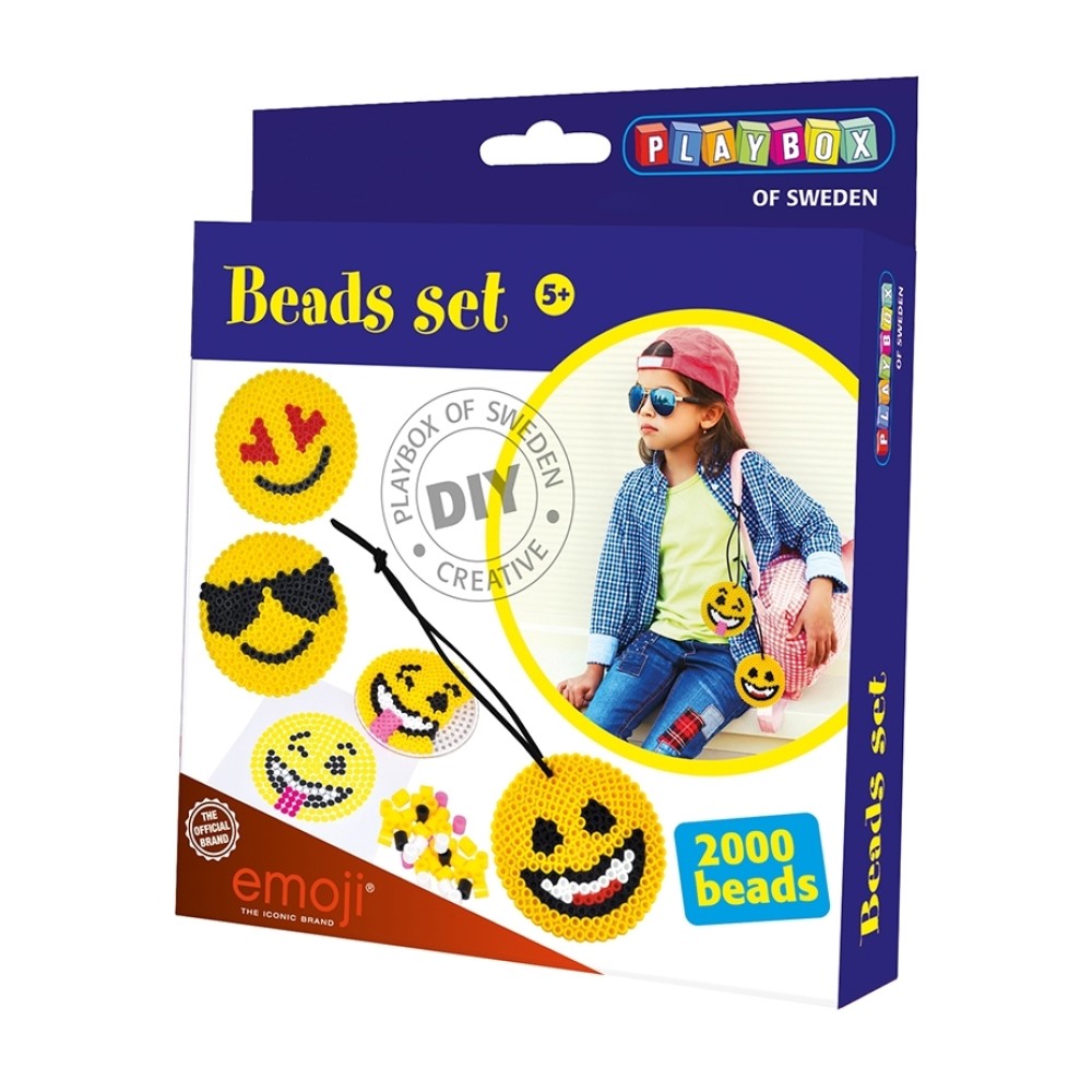 Playbox Gyöngykép figurák, 2000 db - emoji
