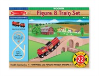 Melissa & Doug Fa vonatok és sínek, Szénszállító vonat 20 db-os sínkészlettel