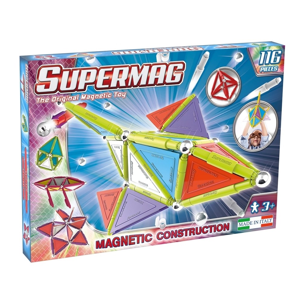 Supermag Panel 116 db-os, pasztell színű mágneses építőjáték
