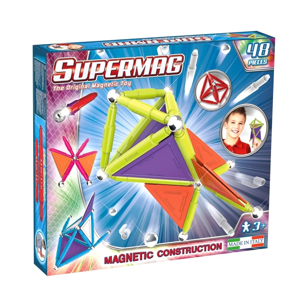 Supermag Panel 48 db-os, pasztell színű mágneses építőjáték