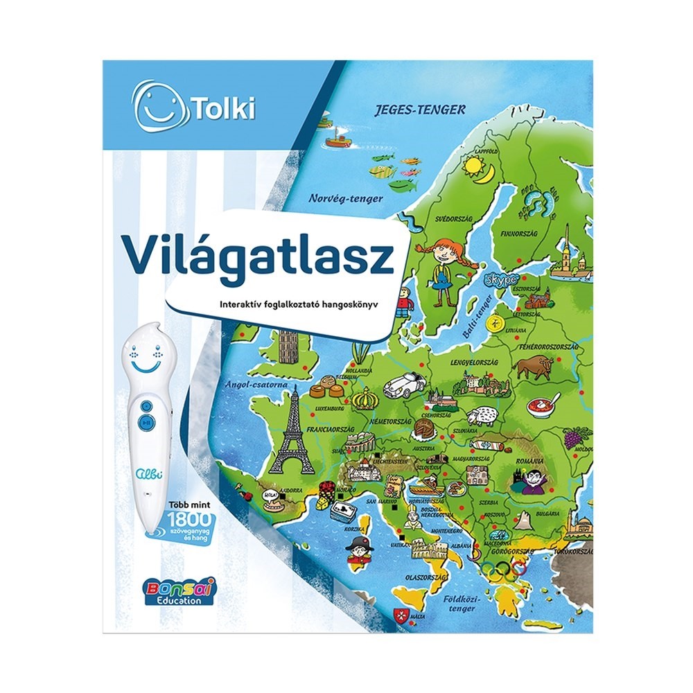 Tolki Interaktív foglalkoztató könyv tollal készletben - Világatlasz