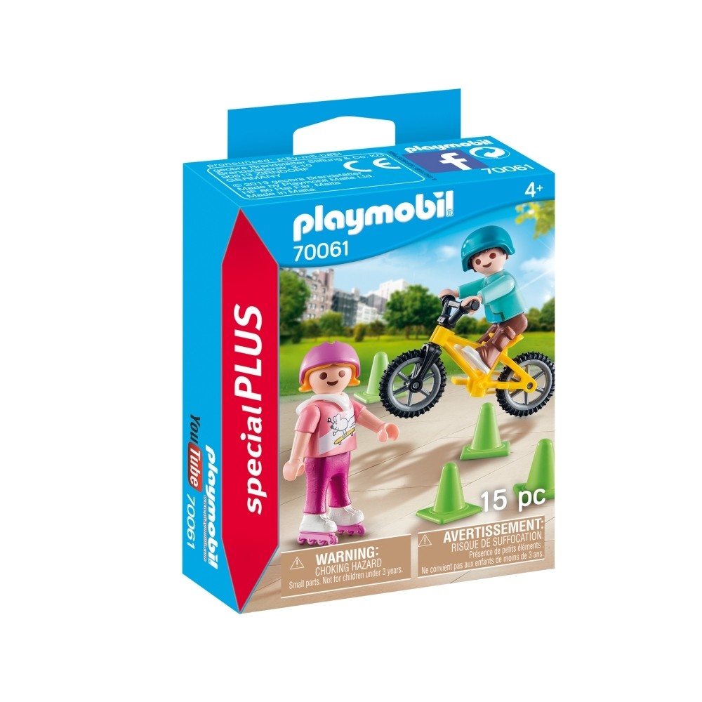 PLAYMOBIL® 70061 Children with Skates and Bike