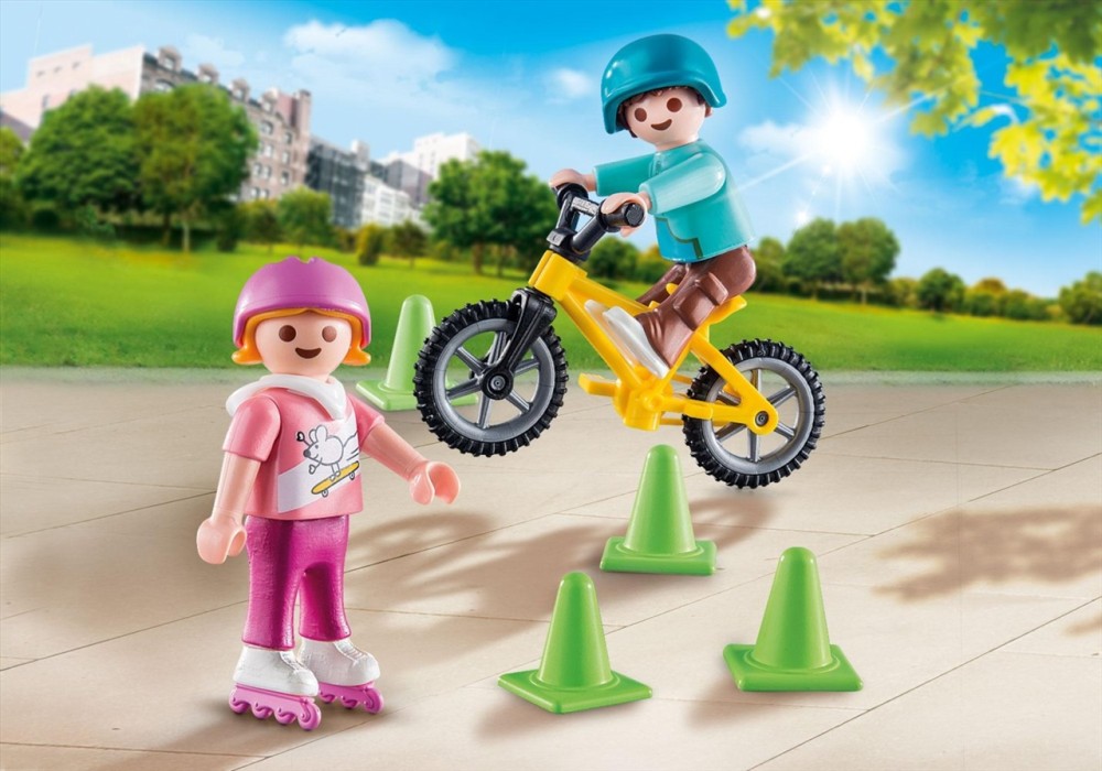 PLAYMOBIL® 70061 Children with Skates and Bike