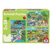 Schmidt Puzzle 3x24 pcs - A Day at the Zoo