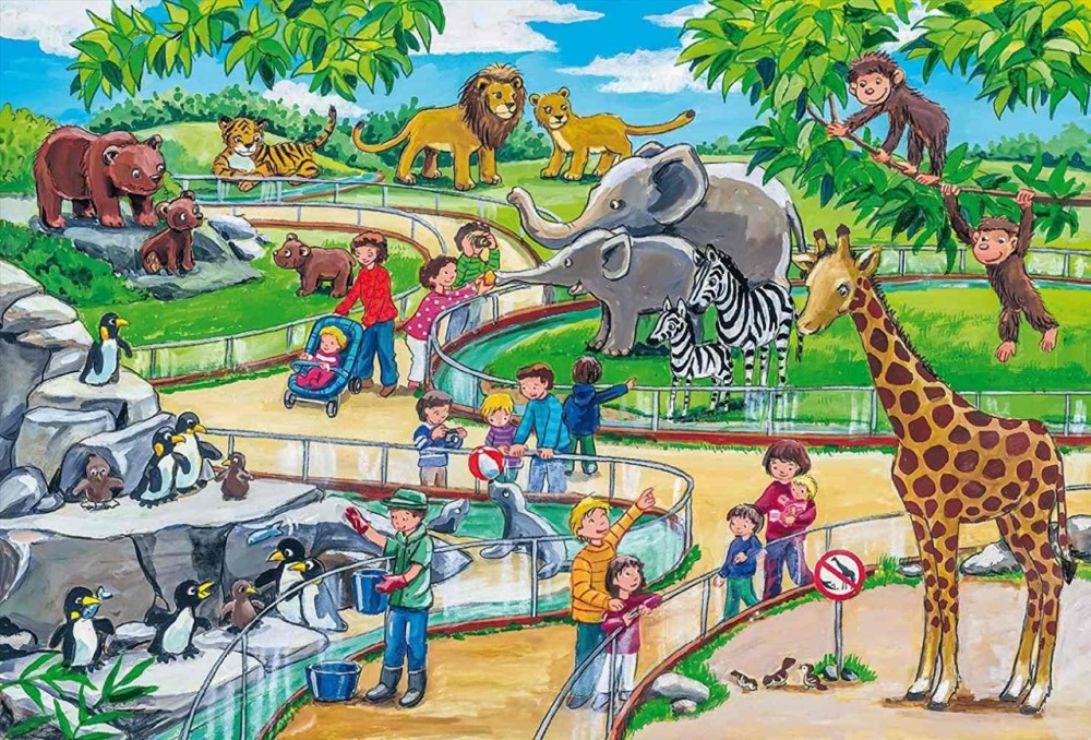 Schmidt Puzzle 3x24 pcs - A Day at the Zoo