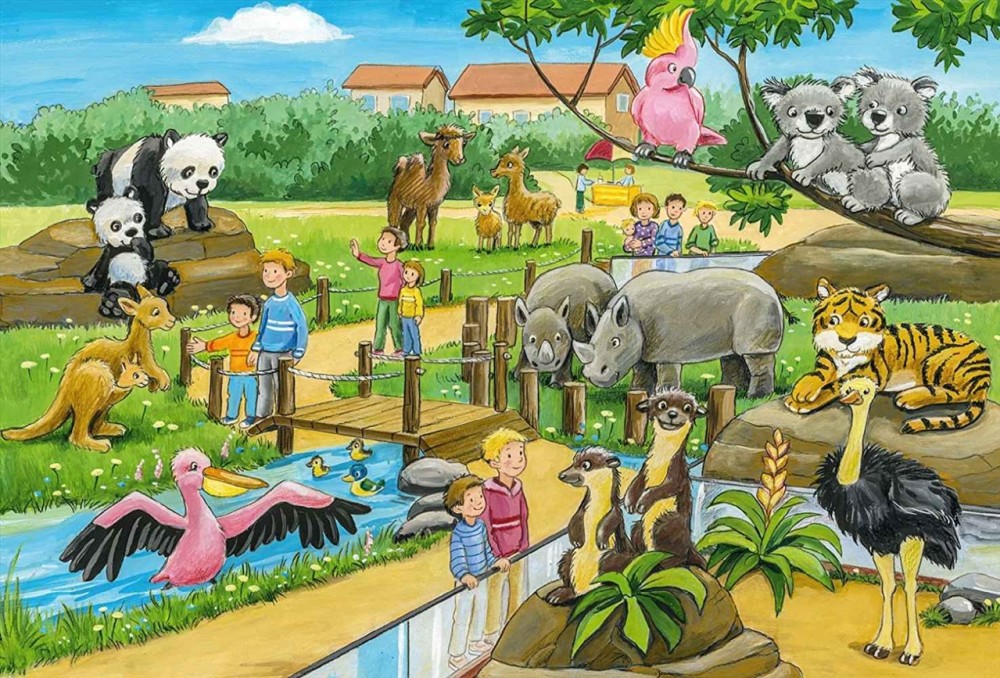Schmidt Puzzle 3x24 pcs - A Day at the Zoo