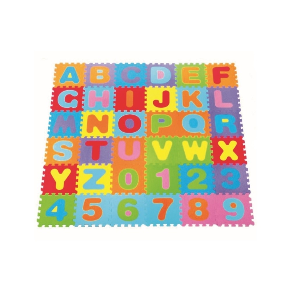 Puzzle mat with alphabet and numbers 25 x 25 cm 36 pcs