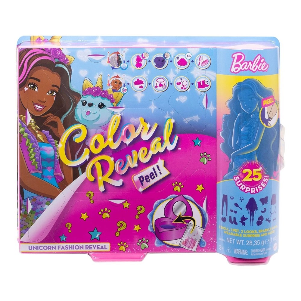 Barbie Color Reveal mágikus meglepetés baba - unikornis divat