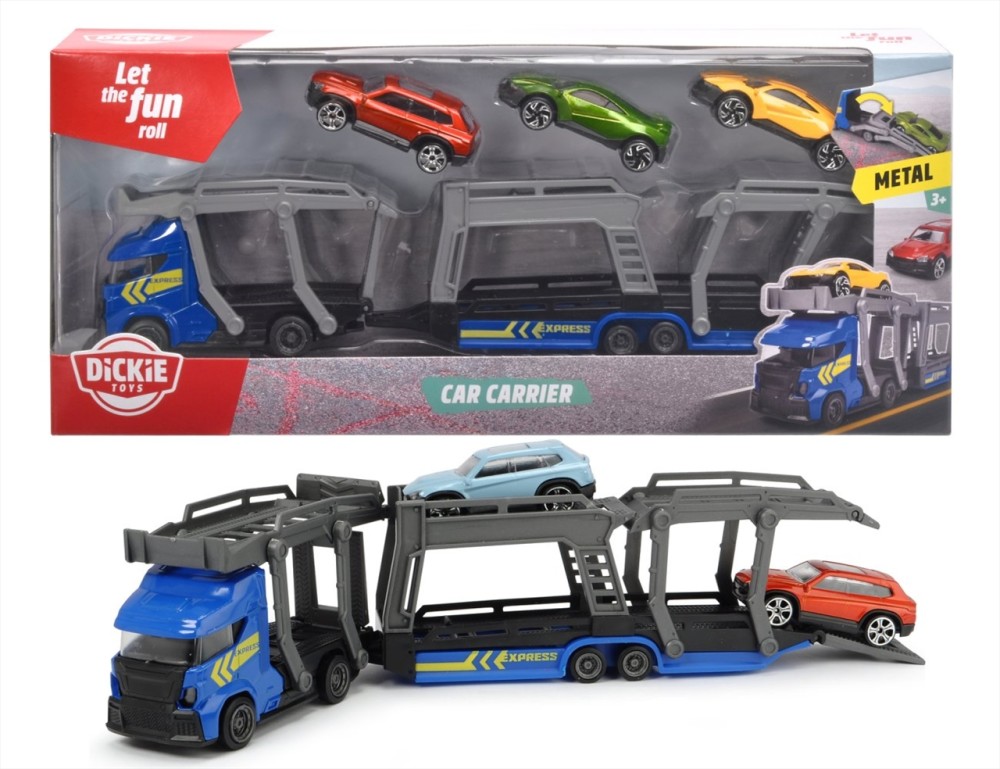Dickie Car Carrier 28 cm, Blue
